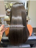 髪質改善　髪質改善カラー　ココアブラウン　うるつやストレート