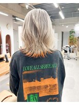 ムーン バイ ケンジ(moon by KENJE)&nbsp;【hinari】裾カラー/エンドカラー/ホワイトシルバー