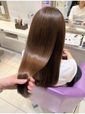京都美容室 髪質改善 レイヤーカット ブリーチなし 透明感カラー