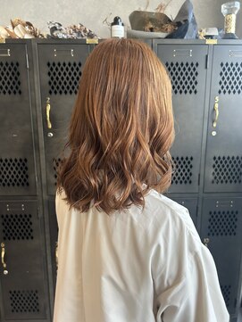アチーブティルスマートサロン 豊川末広通店(achieve till Smart Salon) 大人可愛い透け感オレンジブラウン艶カラーゆるふわミディアム