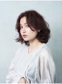 癖毛風パーマ外国人風パーマミディアムボブ