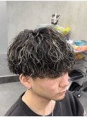 渋谷シャドウパーマメンズカットシースルーマッシュルーズパーマ