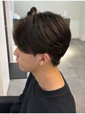 MEN’S HAIR/刈り上げセンターパート/フェザーパーマ/伊勢崎