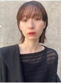 束感シースルーバング×切りっぱなしマッシュウルフボブ
