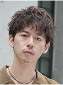 天神大名メンズパーマツイストスパイラルパーマフリンジカット