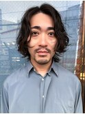 メンズミディアムレイヤーニュアンスパーマ