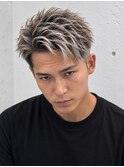 メンズショート ハイトーン ハイライト 短髪