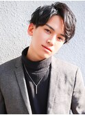 イケメン黒髪モテるネープレスショート流行モテ髪マッシュ束感