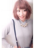 重めボブはピンクラベンダーカラーで透明感アップヘア