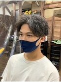MEN’S HAIRハイライトマッシュパーマ〈理容室〉東浦和メンズ