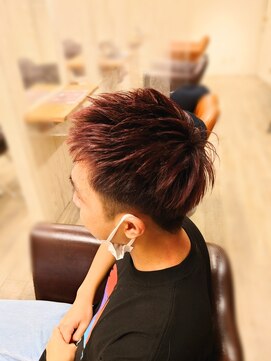 アンプリュス リアン(1+ Unplus lien) メンズ刈り上げ×レッドバイオレット