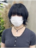 【GEEKS渋谷】シャギーウルフ/レイヤーカット/ネイビーブルー