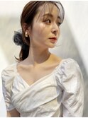 お顔周りカット 韓国レイヤー 前髪パーマ 美髪 エアリーロング