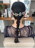 タイト編みさげヘアアレンジ