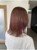 ブリーチありピンクブラウン