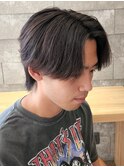 メンズマッシュセンターパートスパイラルパーマニュアンスパーマ