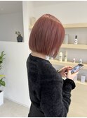 ピンクベージュハイトーンボブ♪