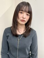 顔まわりレイヤーミディアム　グレージュ