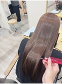 髪質改善ストレート・艶髪カラー・シアベージュ・アウターカラー