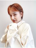 抜け感オレンジショート
