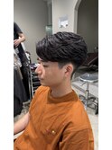MEN’S HAIR/ブルーブラック/フェザーパーマ/一宮