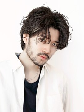 MEN’SHAIR×リバースセンターパート/フェザーパーマ/メンズ