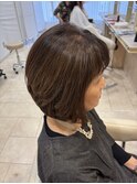 40代50代60代大人ショートボブ白髪ぼかし脱白髪染めハイライト