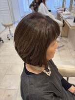 アッシュ 仙川店(Ash) 40代50代60代大人ショートボブ白髪ぼかし脱白髪染めハイライト