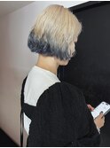 【c15】髪質改善ショートボブハイライト白髪ぼかしヘアセット