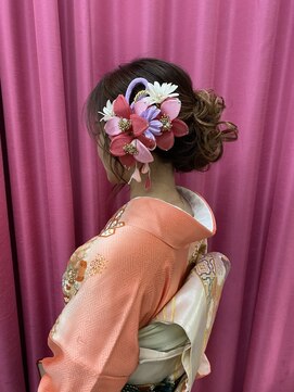 ハナココ 水戸店(hana Coco) レンタル着物訪問着ゆるふわ下めアップ卒業式バースデーイベント