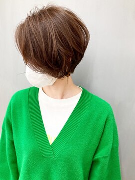 トップヘアー 総社店(TOP HAIR) 前髪なしショート _ ミルクティーピンク