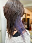 20代30代大人かわいい透明感★ネイビーイヤリングカラー