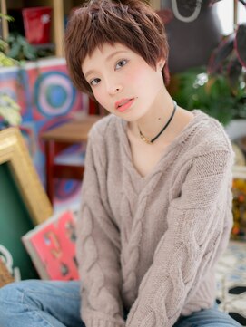 カバーヘア イヴ 戸頭店(COVER HAIR EVE) 大人かわいいくすみピンクハンサムショートc5戸頭20代30代40代