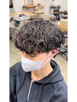 エルオム(EL.HOMME) 波巻きクリームパーマ／Vマッシュ