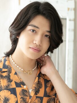 トニーアンドガイ メン 与野駅前店(TONI&GUY MEN) Cカールでルーズなかきあげバングアッシュオリーブウルフｆ与野