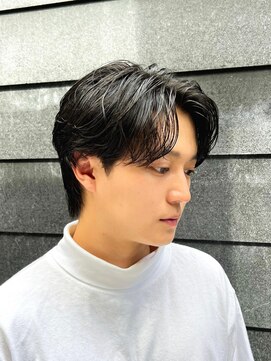 ガーデン 銀座(GARDEN) 艶センターパートニュアンスパーマダークアッシュ韓国マッシュ