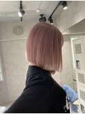 【藤沢】ホワイトピンクベージュ/ピンクブロンドボブ/ブリーチ