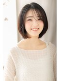 シースルーバングネビージュ大人美人小顔丸みボブZ川口20代30代