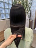 大人上品ブルーブラック/重めロング/艶髪髪質改善トリートメント