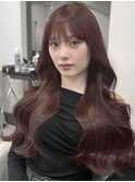 #84/韓国/韓国風/レイヤーカット/後れ毛/くびれヘア/前髪/原宿