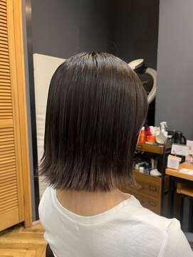 アルター(aL ter) 切りっぱなしボブ［くびれヘア/アプリコットオレンジ］長野歌穂