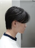 毛流れセンターパートニュアンスパーマカルマヘアメンズパーマ