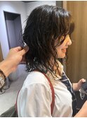 ドライパーマゆるめパーマウルフパーマミディアムパーマ銀座暗髪