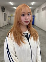 サラ 山口店(SARA)&nbsp;オレンジベージュ×顔まわりレイヤーで垢抜けスタイル！