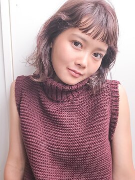 スー 渋谷(suu) 【SUN】オン眉ニュアンスボブ大人かわいいボブマーメイドカラー