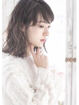 シャンプー 本庄店(SHAMPOO)&nbsp;柔らかな透け見えベビーバングで誰よりsweetな愛されミディ