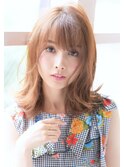 マーブル三軒茶屋/ブリーチなしのオレンジ系カラー×外ハネボブ