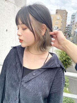 リコバイアフロート(riko by afloat) ミルクティアッシュイヤリングカラー結べるボブ吉祥寺