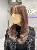 ふんわりカールのショコラアッシュ【新宿駅/ロングヘア】