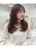 大人かわいい前髪カット顔周りカット美髪ネビージュ